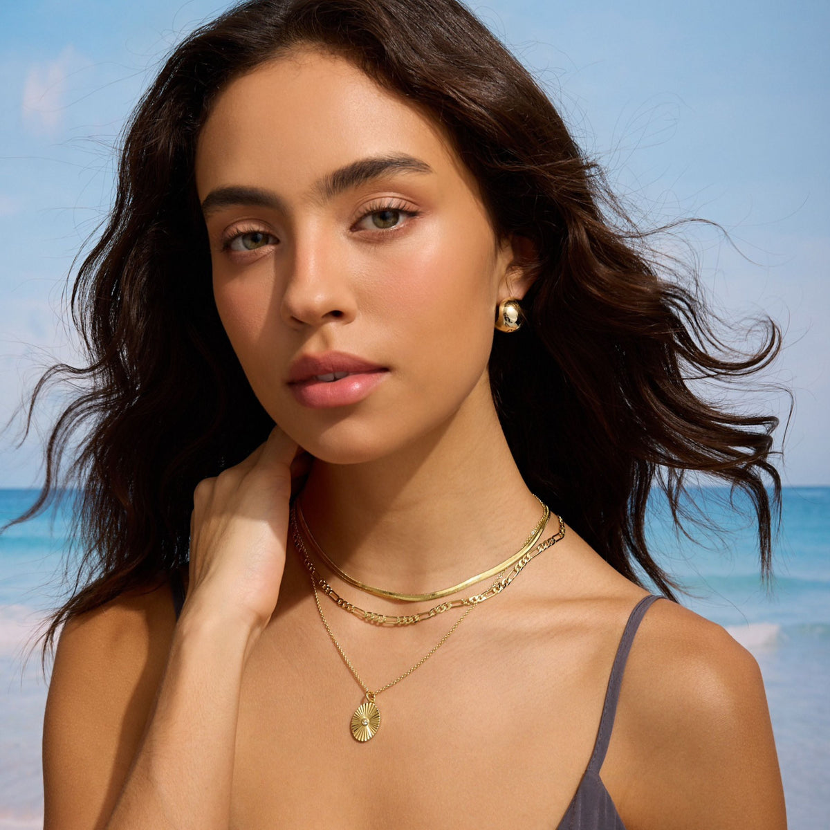 Gold Filled Herringbone Necklace