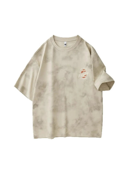 Men's Plus Size Round Neck T-Shirt | Oversized Washed Cotton Tee