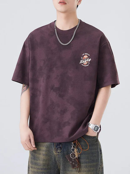 Men's Plus Size Round Neck T-Shirt | Oversized Washed Cotton Tee