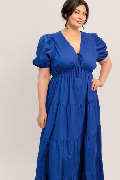SUMMER GLOW ROYAL BLUE WOVEN MAXI DRESS
