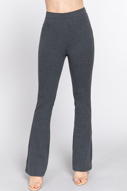Active USA - Women's Waist Elastic Slim Flare Yoga Pants - P13392