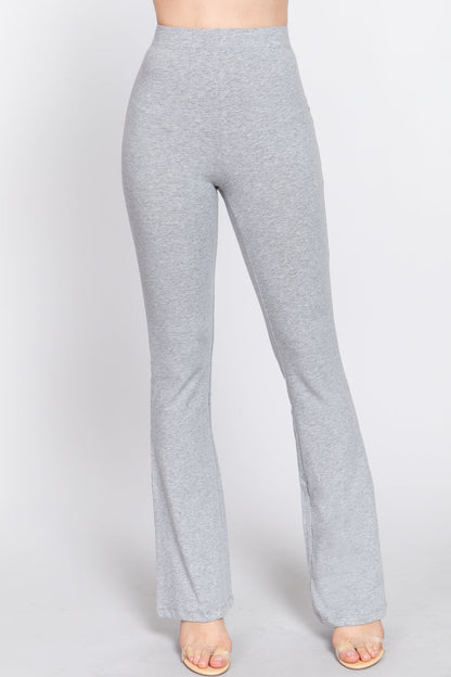 Active USA - Women's Waist Elastic Slim Flare Yoga Pants - P13392