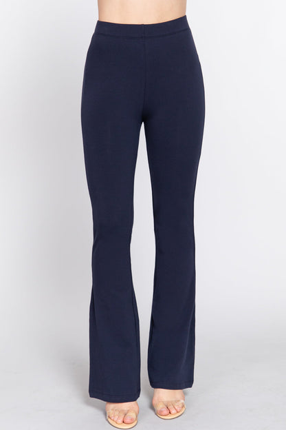 Active USA - Women's Waist Elastic Slim Flare Yoga Pants - P13392