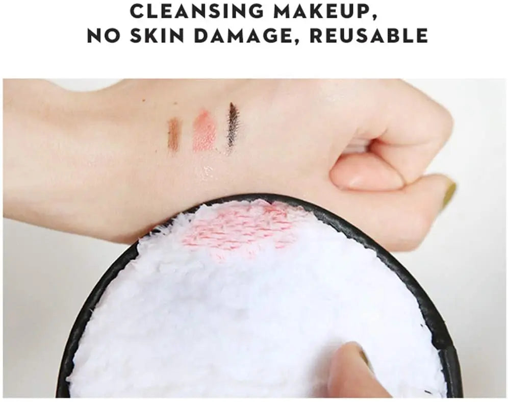 Reusable Make Up Remover Pads Makeup Remover Puff Washable Cotton Double-Sided Face Cleansing Face Eye Cleansing Pads