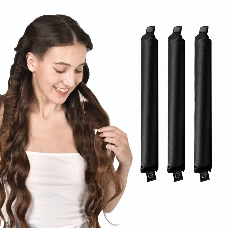 Satin Heatless Hair Curlers | Overnight Flexi Rods for Soft, No-Heat Curls