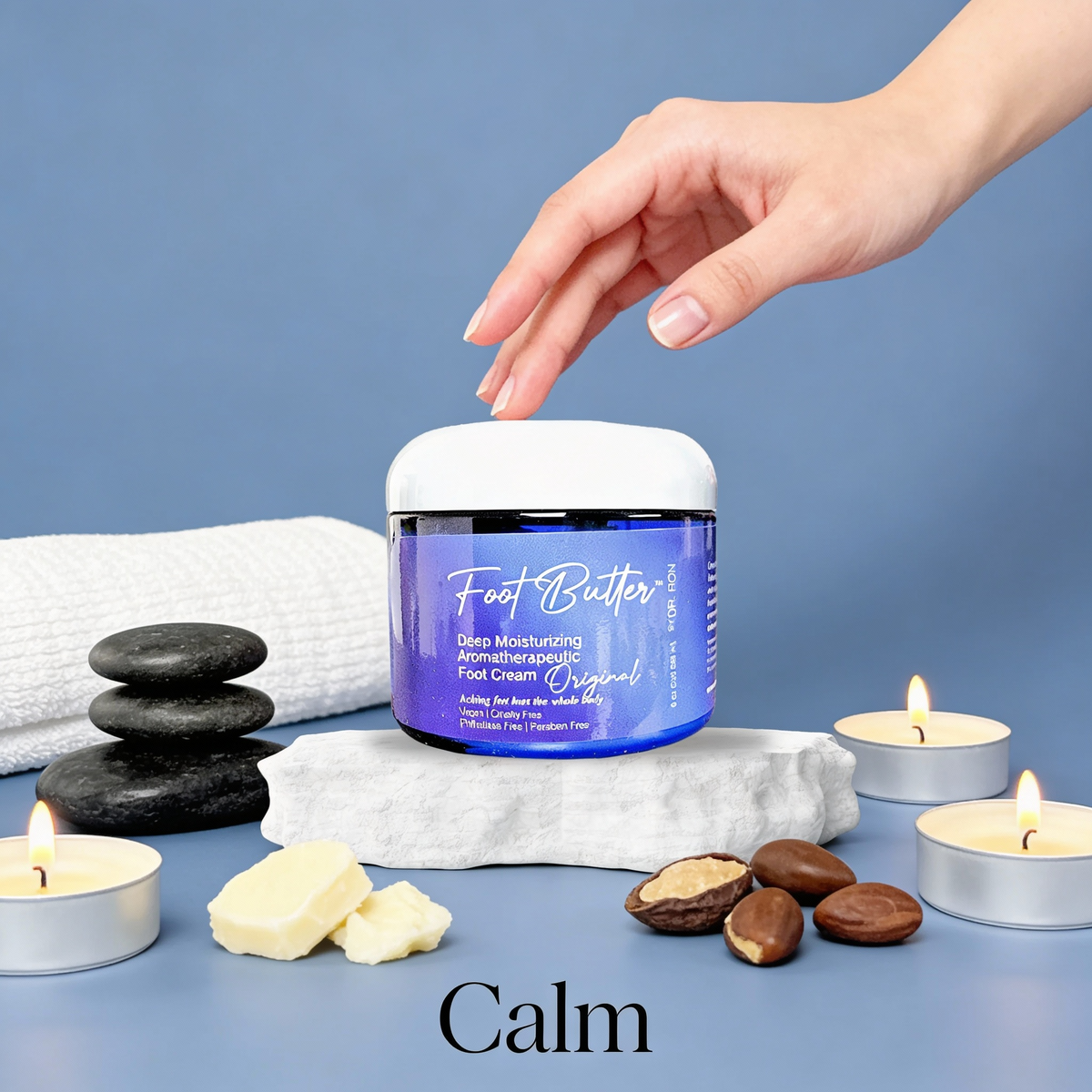 Foot Care Bundle – Lavender Jasmine Foot Butter, Cracked Heel Balm, Cooling Spray & Pumice Scrubber