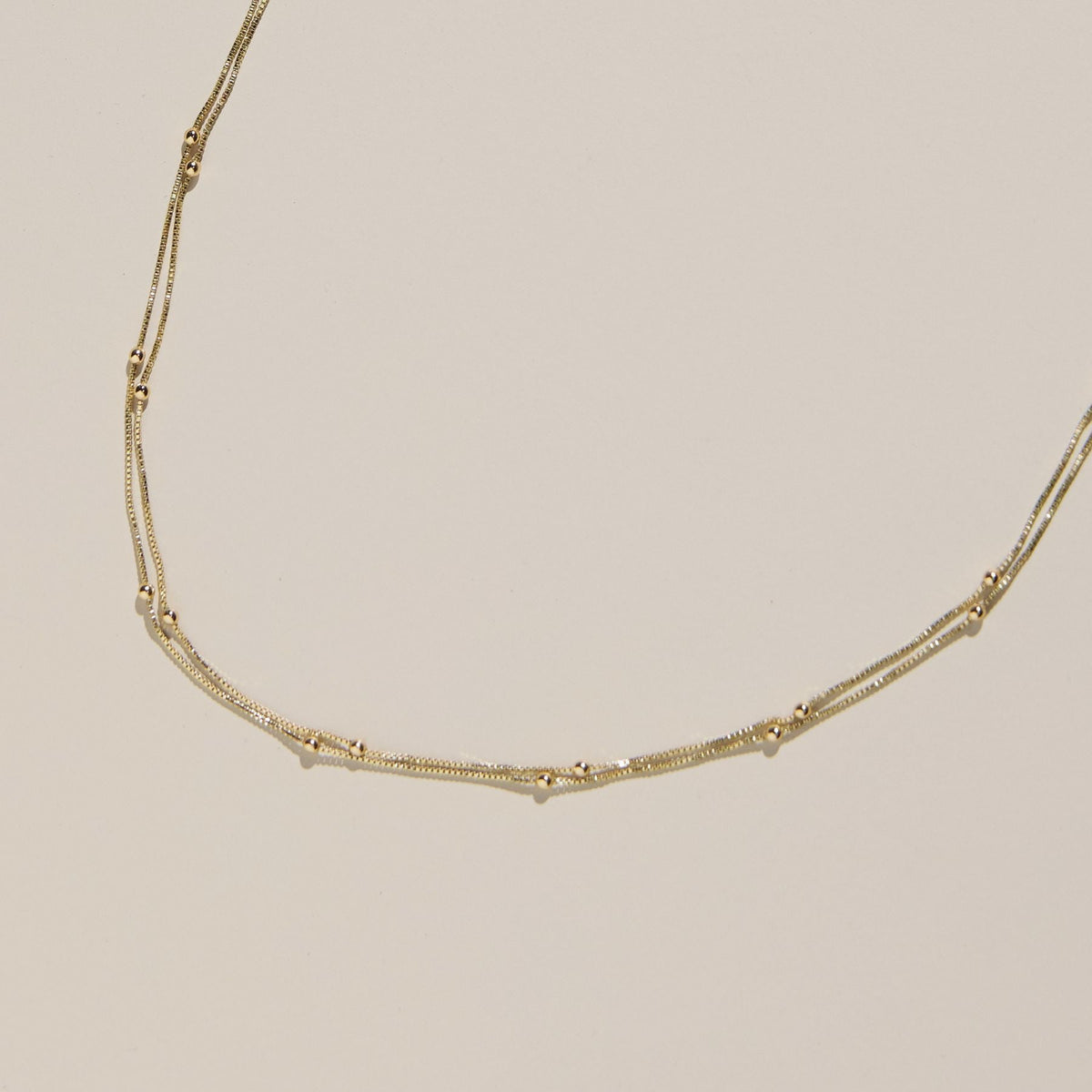 Gold Waterproof Double Layer Saturn Chain Necklace