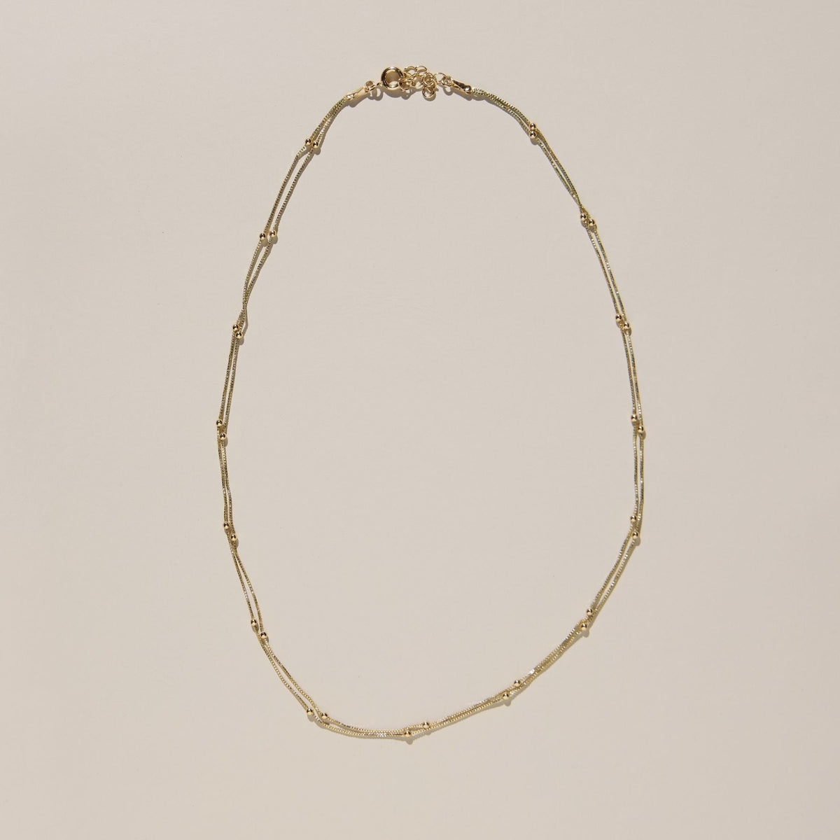 Gold Waterproof Double Layer Saturn Chain Necklace