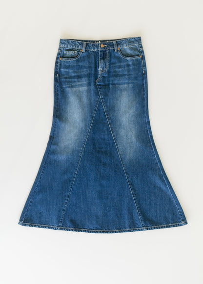 Jennifer A-Line Long Denim Skirt