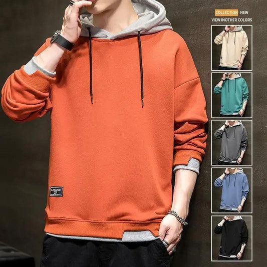 New Men Casual Sweatshirt Hoodies Male Solid Color Pullover Tops Spring Autumn Winter Pullover Floral Print Flannel Check Hoodie Autumn Jackets For Men